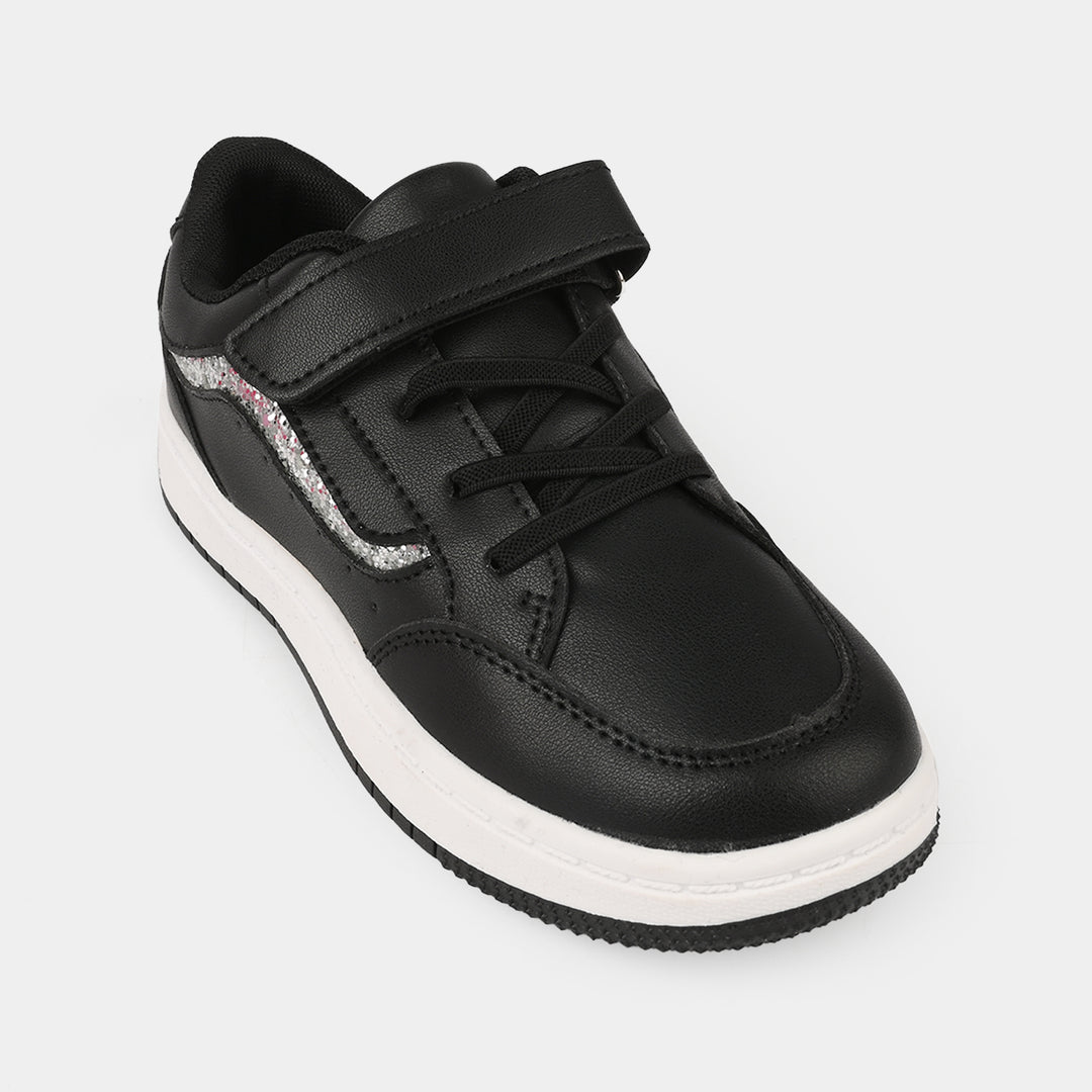 Girls Sneakers 126-6-Black/Silver