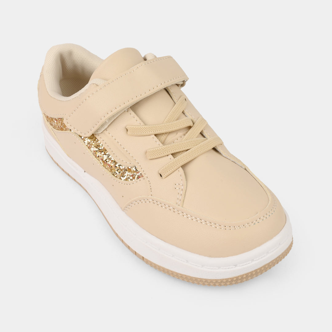 Girls Sneakers 126-6-Beige/Gold