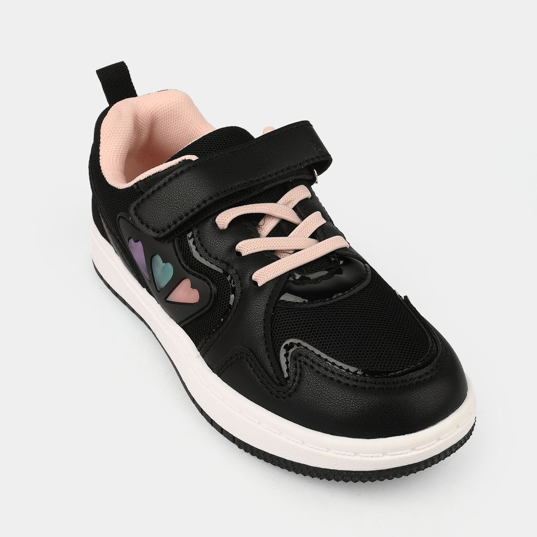 Girls Sneakers 126-12-Black/Pink