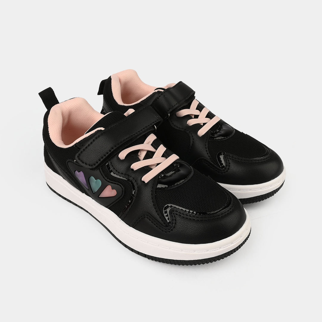 Girls Sneakers 126-12-Black/Pink
