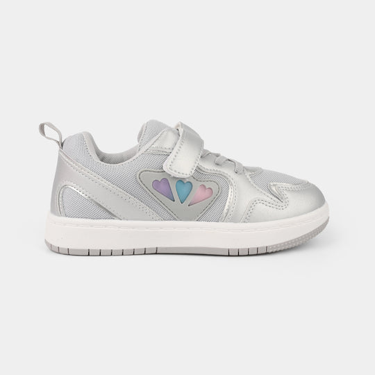 Girls Sneakers 126-12-Silver/Grey