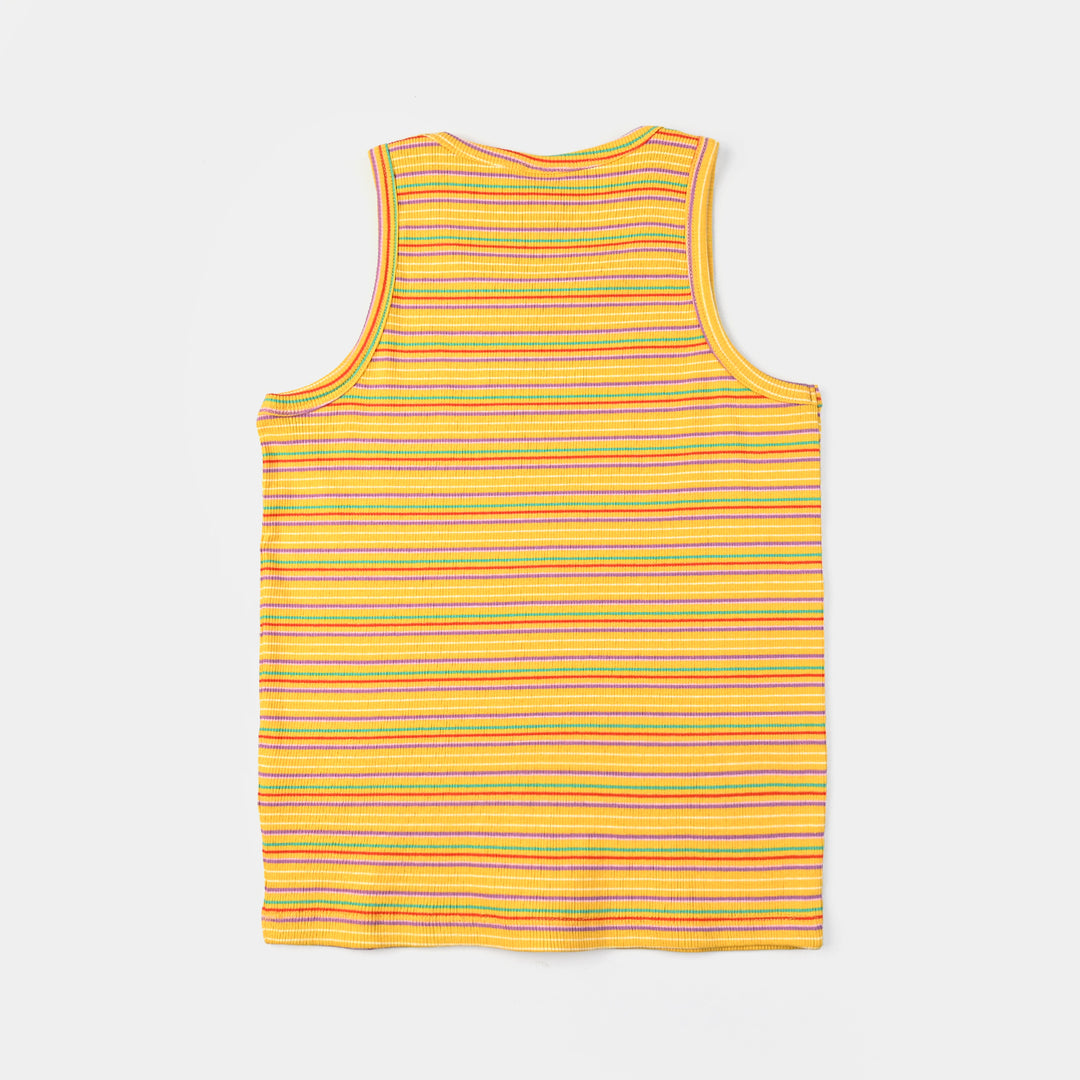 Girls Yard Dyed Sando Little Flower-Citrus