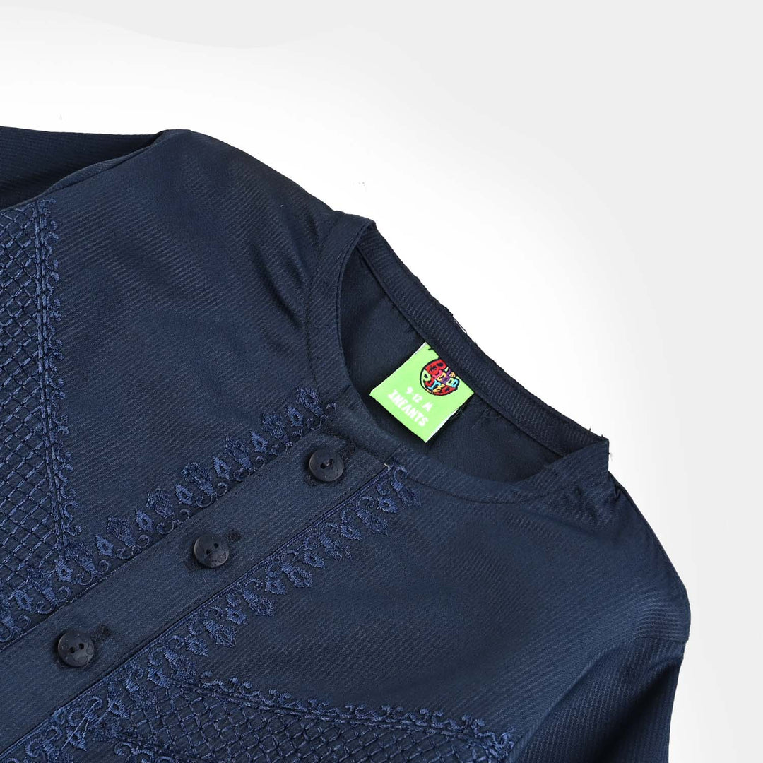 Infant Boys Poly Viscose Romper (Kandora) - Navy