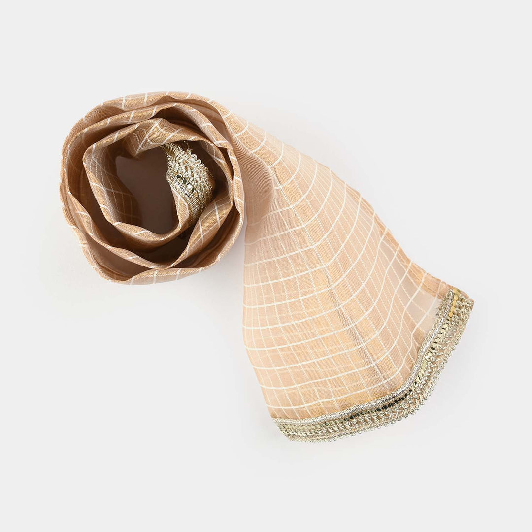 Infant Girls Raw Silk 3Pcs (Khwahish) - Rust