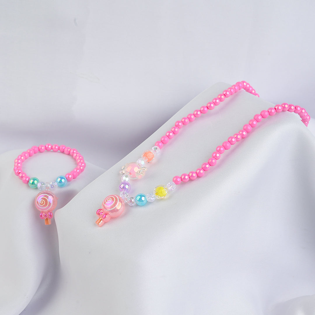 GIRLS CHARM BEADED NECKLACE & BRACELET