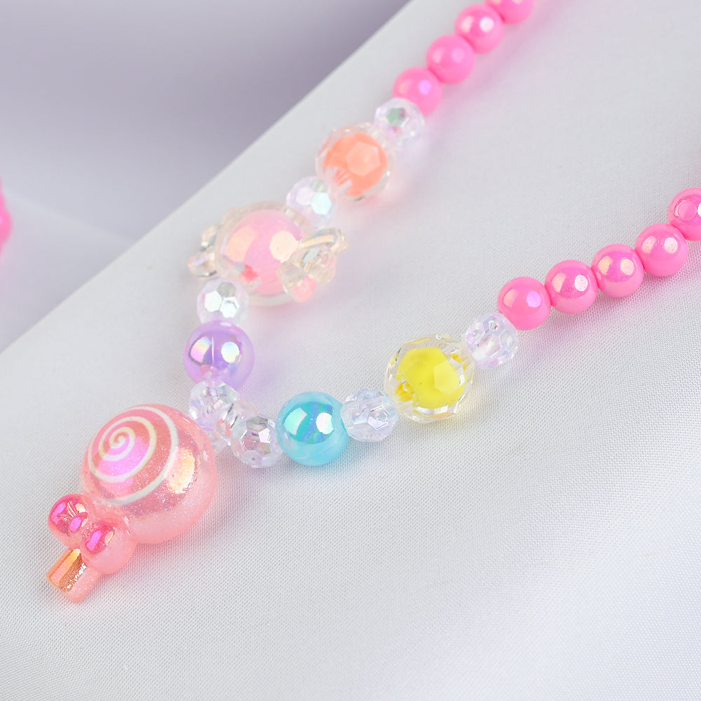 GIRLS CHARM BEADED NECKLACE & BRACELET