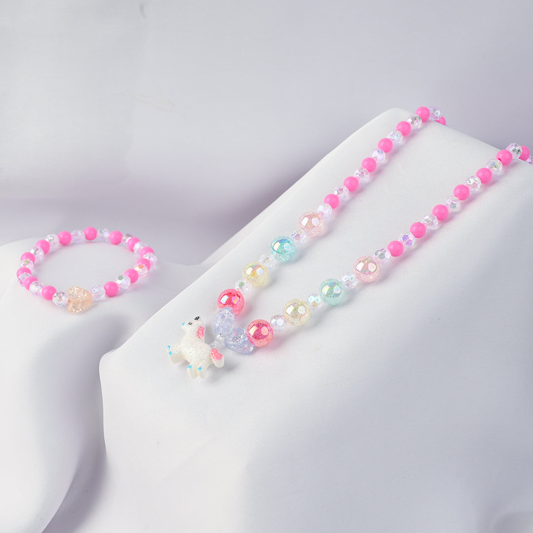 GIRLS CHARM BEADED NECKLACE & BRACELET