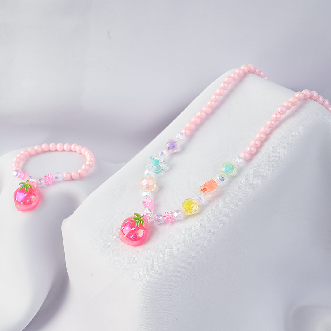 GIRLS CHARM BEADED NECKLACE & BRACELET