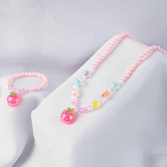 GIRLS CHARM BEADED NECKLACE & BRACELET