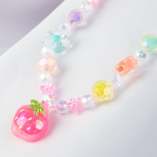 GIRLS CHARM BEADED NECKLACE & BRACELET