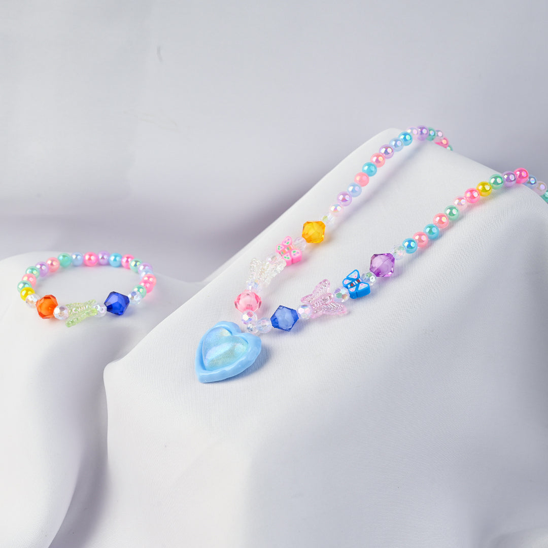 GIRLS CHARM BEADED NECKLACE & BRACELET
