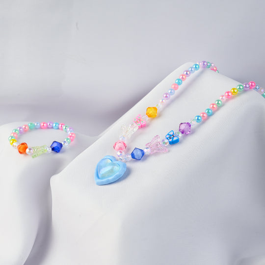 GIRLS CHARM BEADED NECKLACE & BRACELET