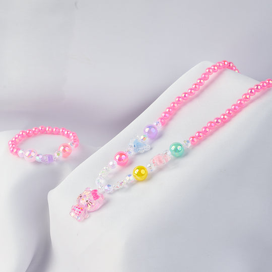GIRLS CHARM BEADED NECKLACE & BRACELET