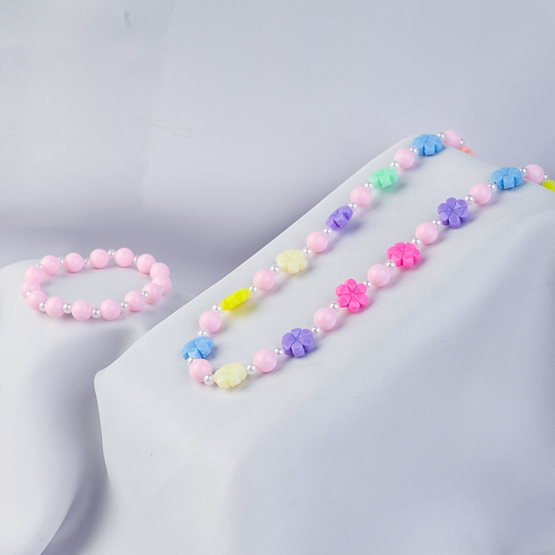 GIRLS CHARM BEADED NECKLACE & BRACELET