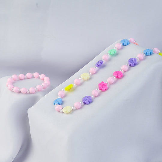 GIRLS CHARM BEADED NECKLACE & BRACELET