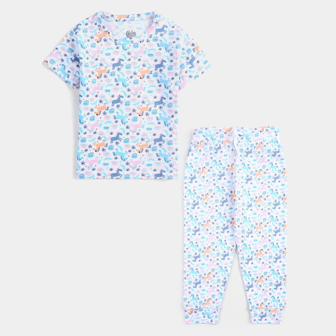 Infant Boys Drop needle Knitted Nightwear  - Blue