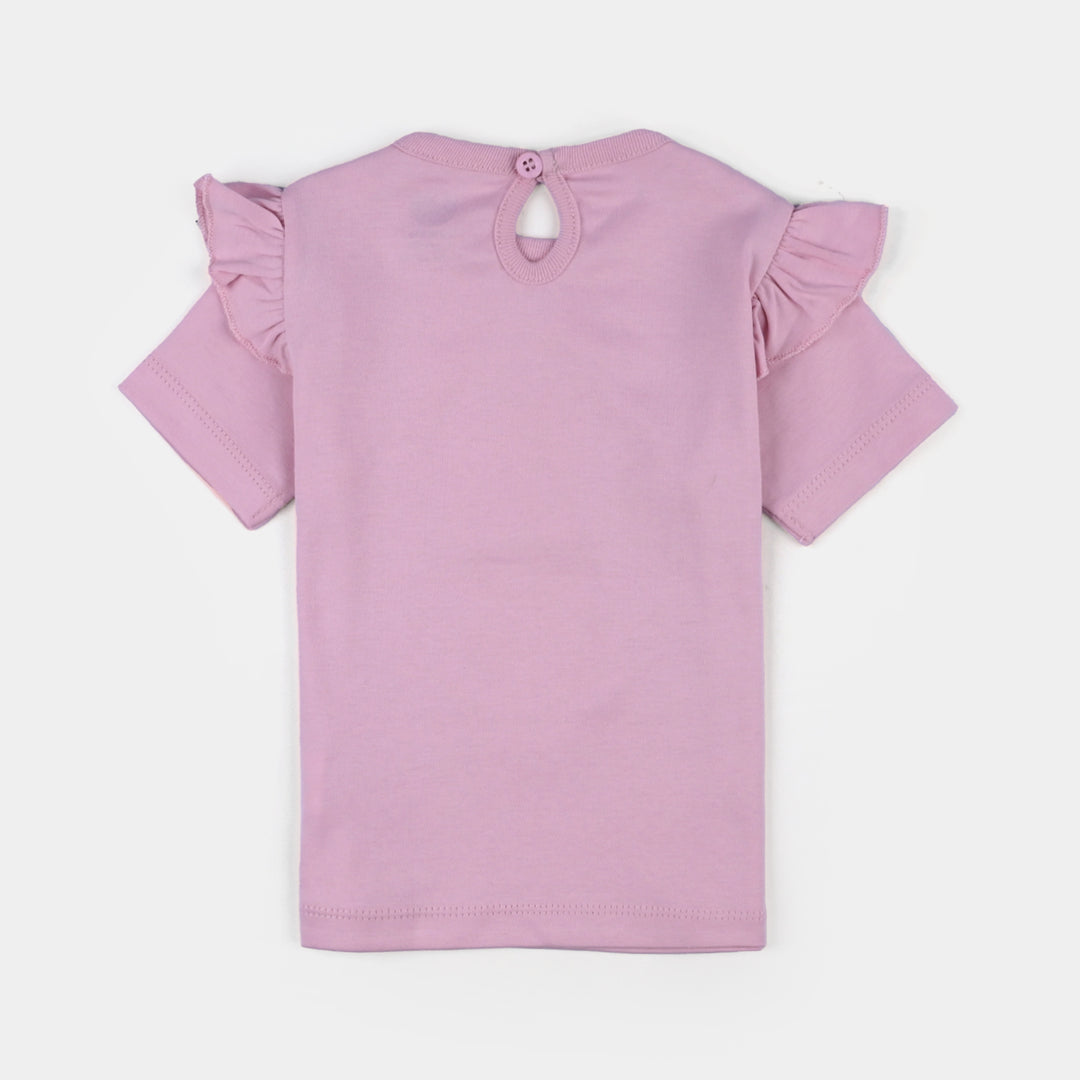 Infant Girls Cotton Jersey T-Shirt Bunny - Light Pink