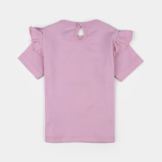Infant Girls Cotton Jersey T-Shirt Bunny - Light Pink