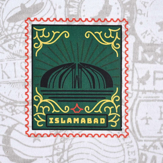 Boys Poly Cotton Jersey T-Shirt H/S STAMPS OF PAKISTAN-Snow White