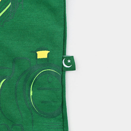 Boys Poly Cotton Jersey T-Shirt H/S HAPPY INDEPENDENCE-Joly Green