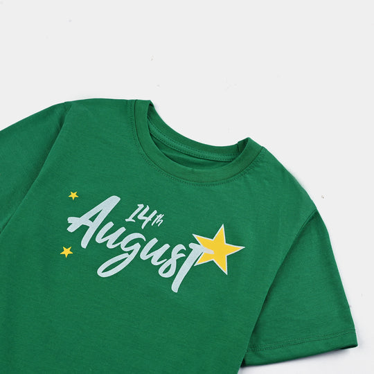 Girls Poly Cotton Jersey T-Shirt H/S SHINING STAR-Joly Green