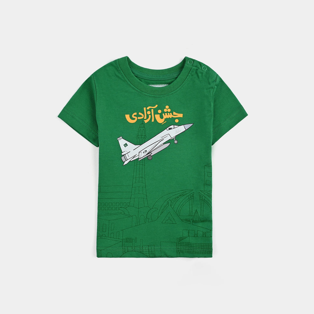 Infant Boys Poly Cotton Jersey T-Shirt 14th AUGUST-Joly Green