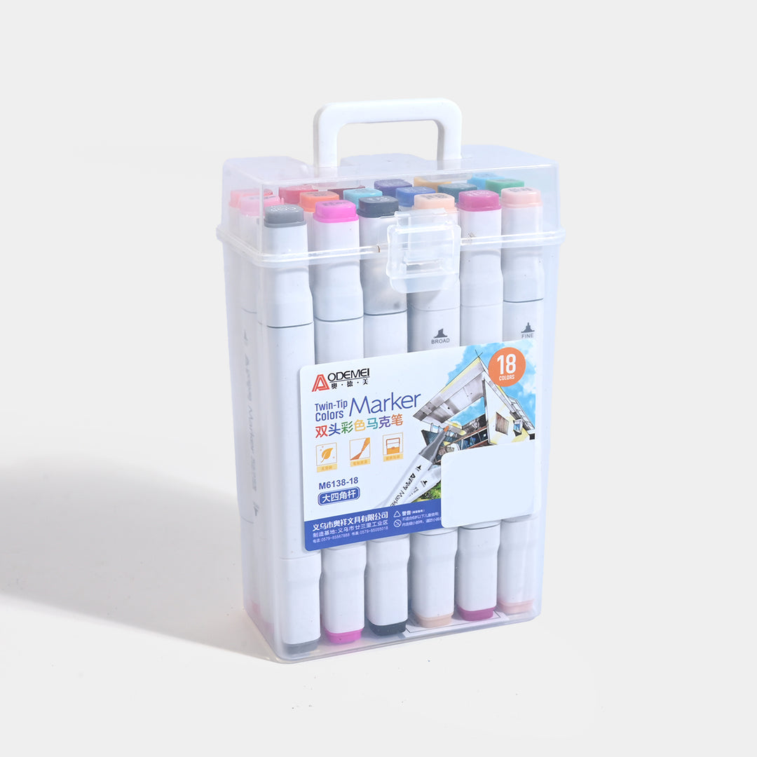 DOUBLE SIDED MARKER MULTICOLOR | 18PCS