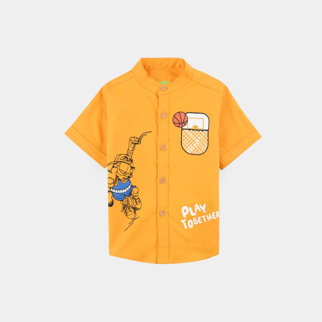 Infant Boys Cotton Poplin Casual Shirt - Yellow