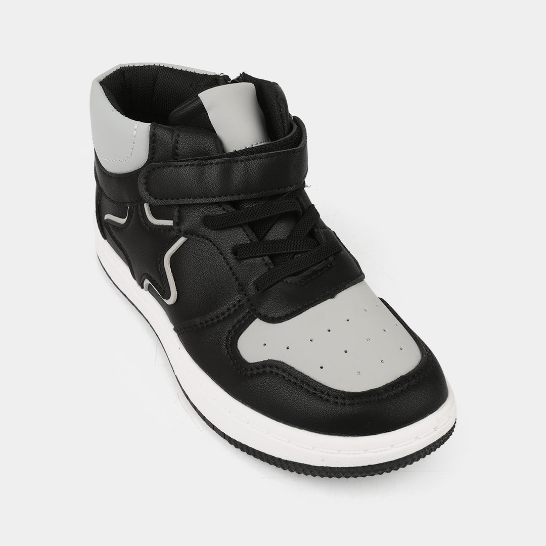 Girls Boots 126-7-Black/Grey