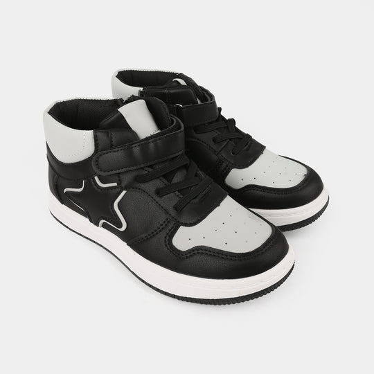 Girls Boots 126-7-Black/Grey