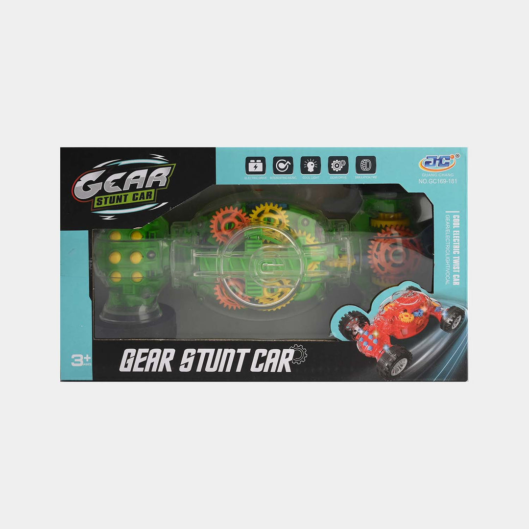 Transparent Gear Car Toy with 3D Light For Kids