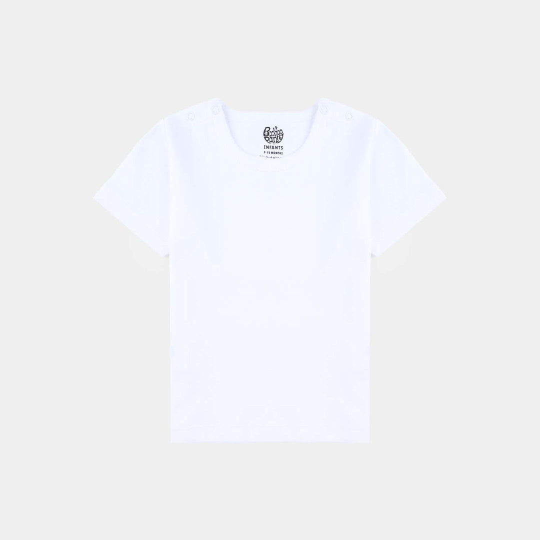 Infant Boys Cotton Interlock T-Shirt Basic - White