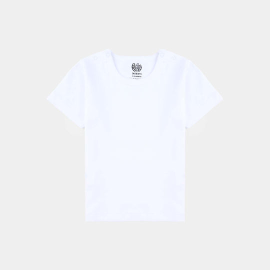 Infant Boys Cotton Interlock T-Shirt Basic - White
