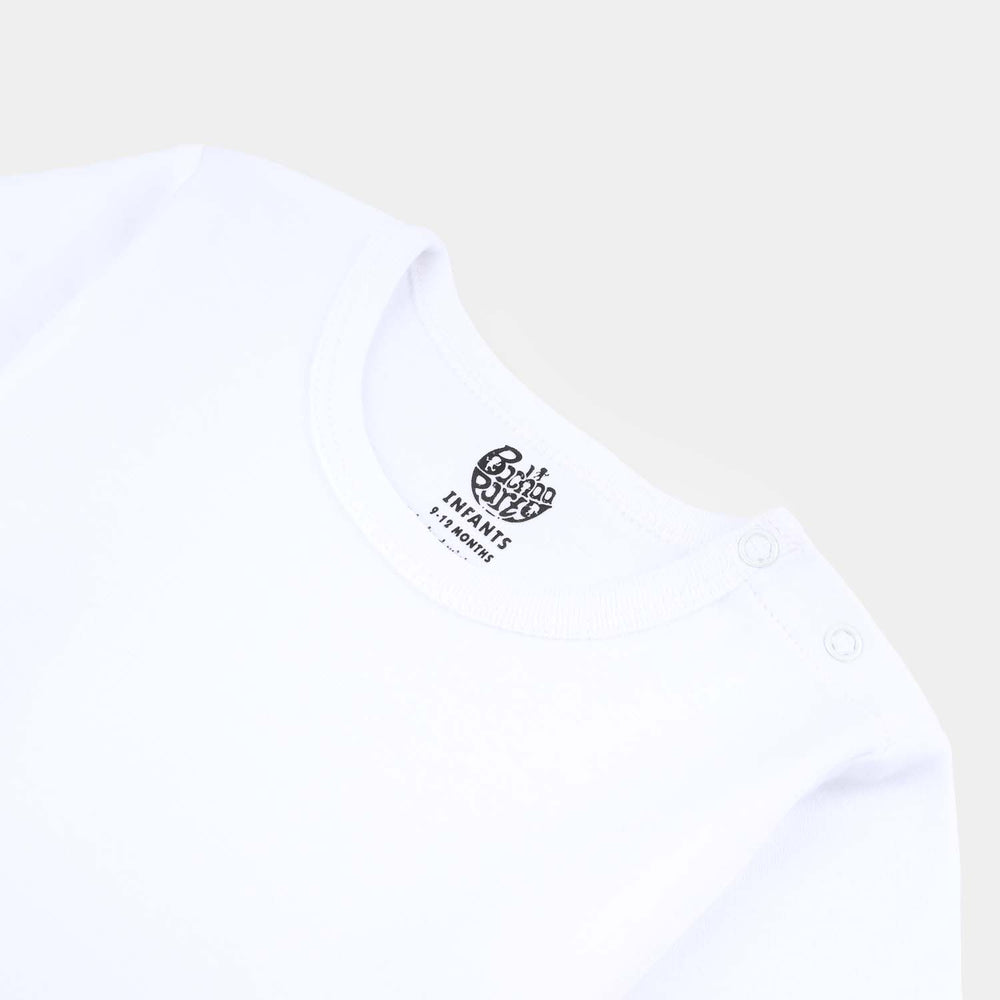 Infant Boys Cotton Interlock T-Shirt Basic - White