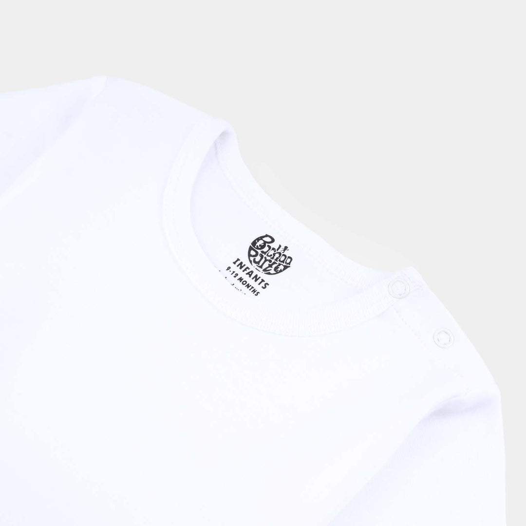 Infant Boys Cotton Interlock T-Shirt Basic - White