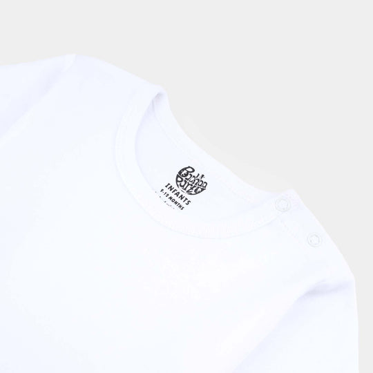 Infant Boys Cotton Interlock T-Shirt Basic - White