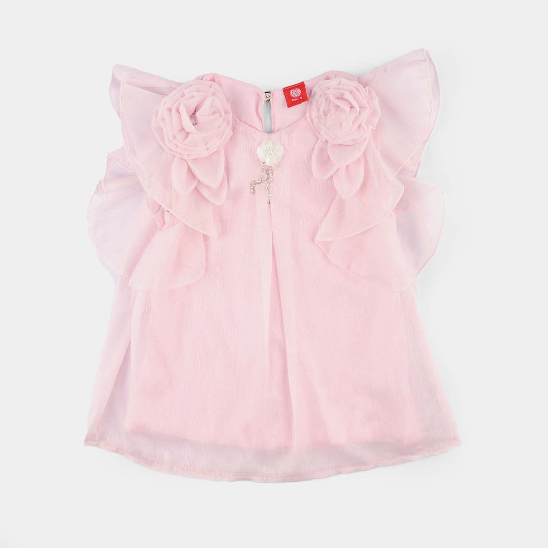 Girls Chiffon Top - Pink