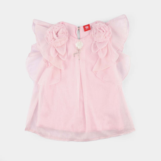 Girls Chiffon Top - Pink