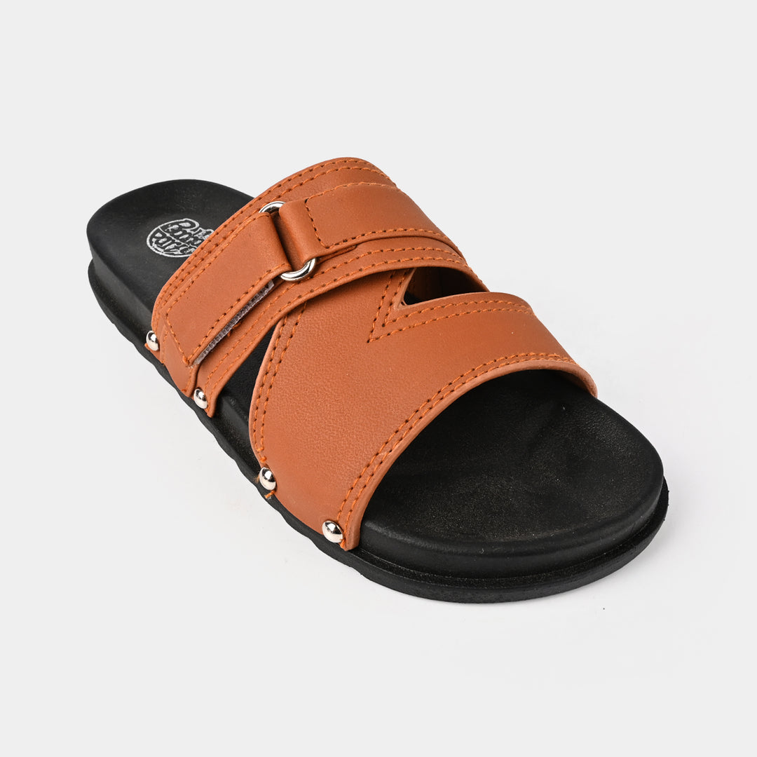 Teens Boys Slides ZF-003-BROWN