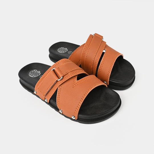 Teens Boys Slides ZF-003-BROWN