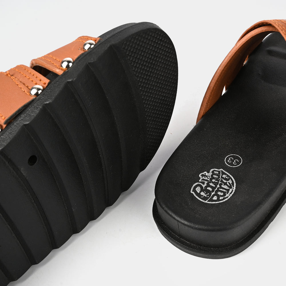 Teens Boys Slides ZF-003-BROWN
