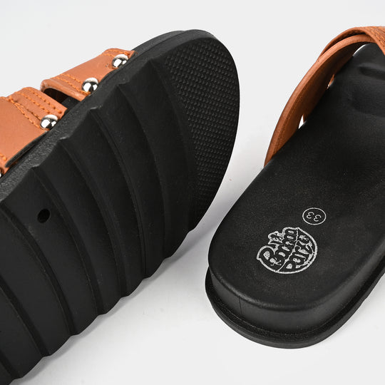 Teens Boys Slides ZF-003-BROWN
