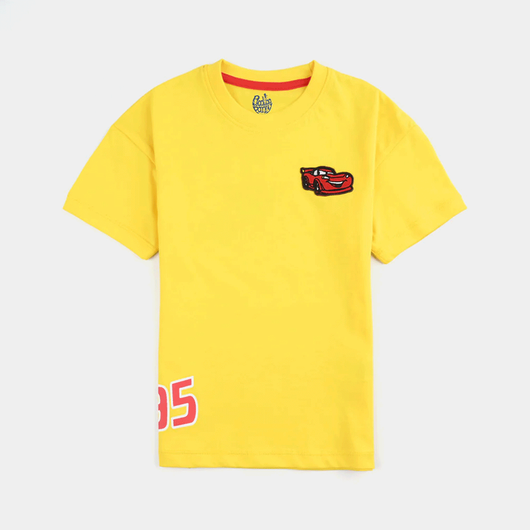Boys Cotton Jersey T-Shirt H/S PIT Crew-Cyber Yellow