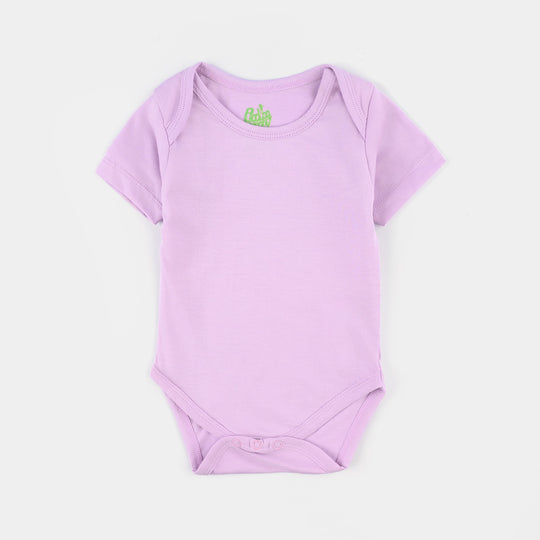 Pack of 3 Infant Girls Cotton Jersey Basic Romper Set - Peach/Off White/Lilac