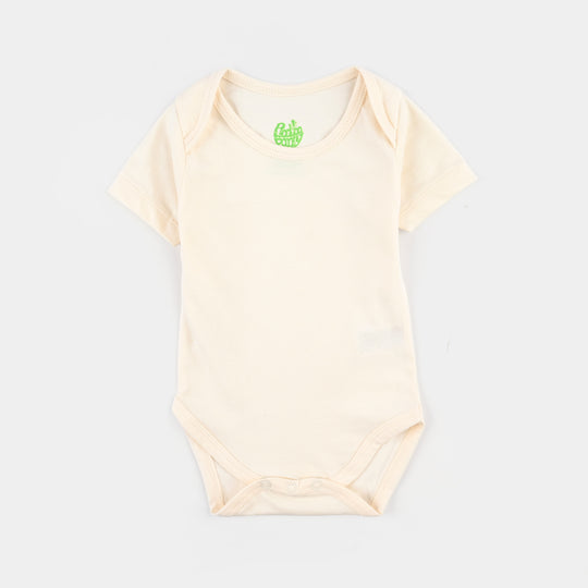 Pack of 3 Infant Girls Cotton Jersey Basic Romper Set - Peach/Off White/Lilac