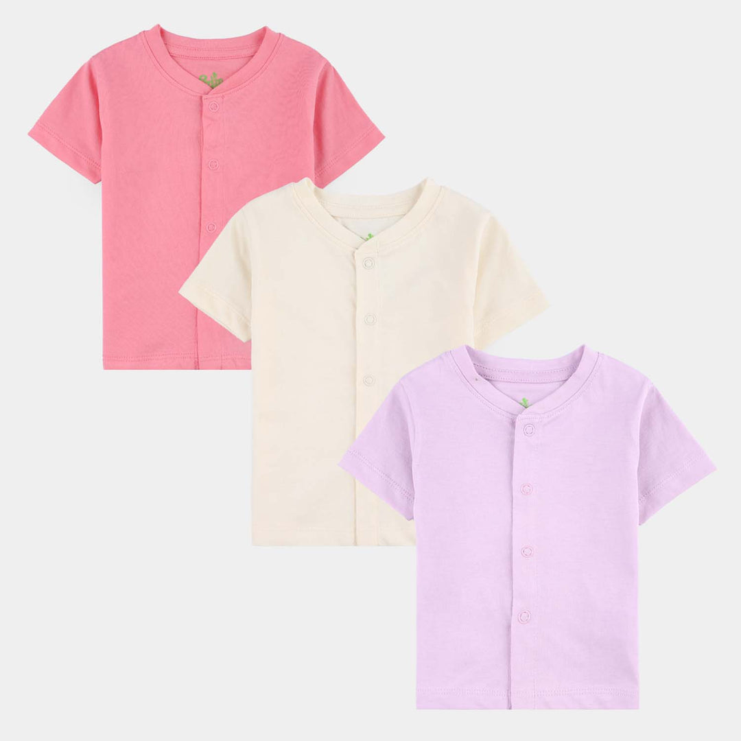 Pack OF 3 Infant Girls Cotton Jersey Pack of 3 Infant Girls Cotton Jersey Cardigans - Pink/Off White/Purple