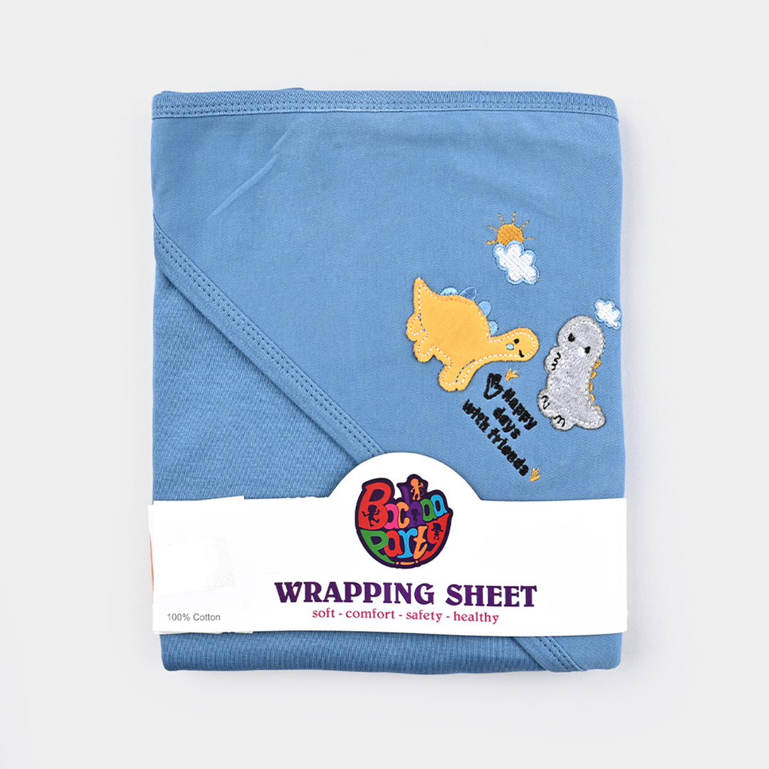Baby Wrapping Sheet 0M+ (Dino) - Blue