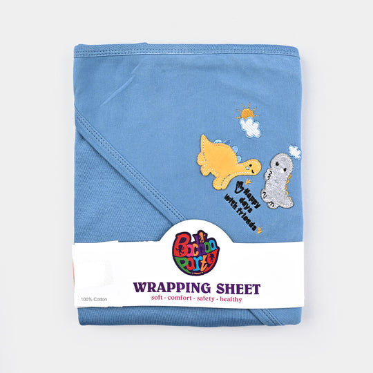 Baby Wrapping Sheet 0M+ (Dino) - Blue