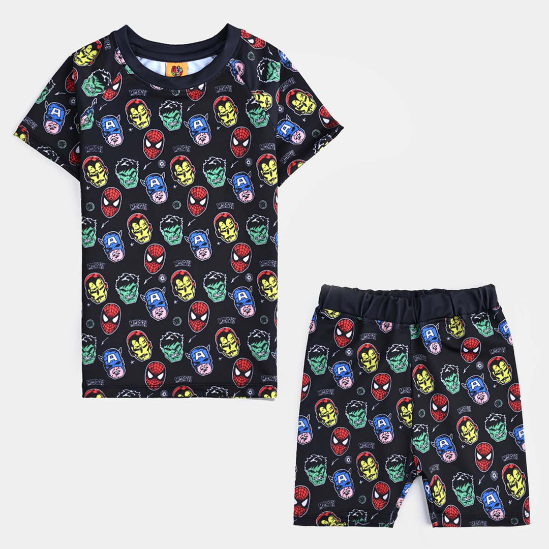 Boys Microfiber Jersey 2 Piece Suit-NAVY