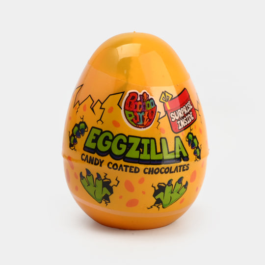 Eggzilla w/Candy Coated Chocolates, Toy, Puzzle & Sticker-Yellow